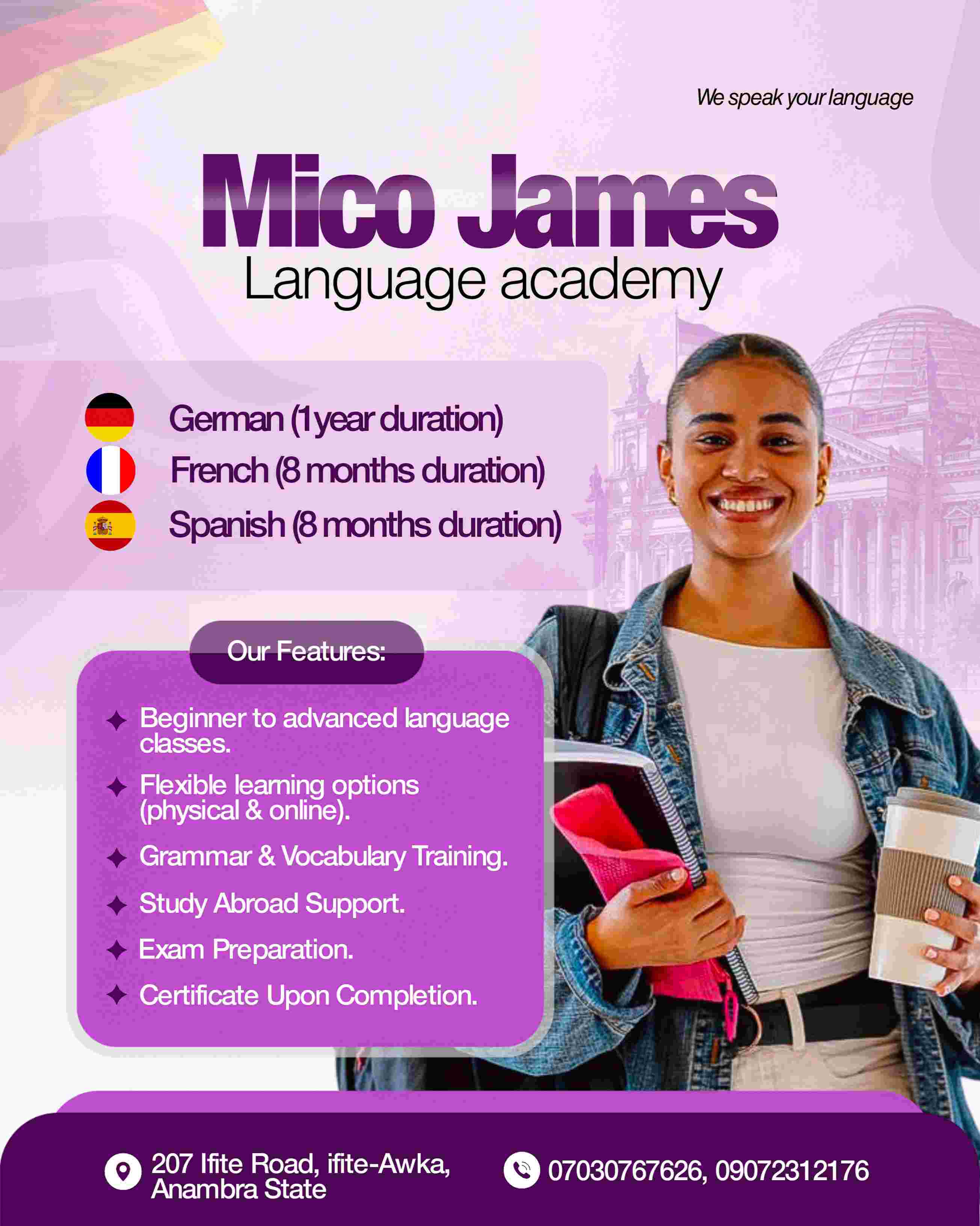 Mico James Language Academy student